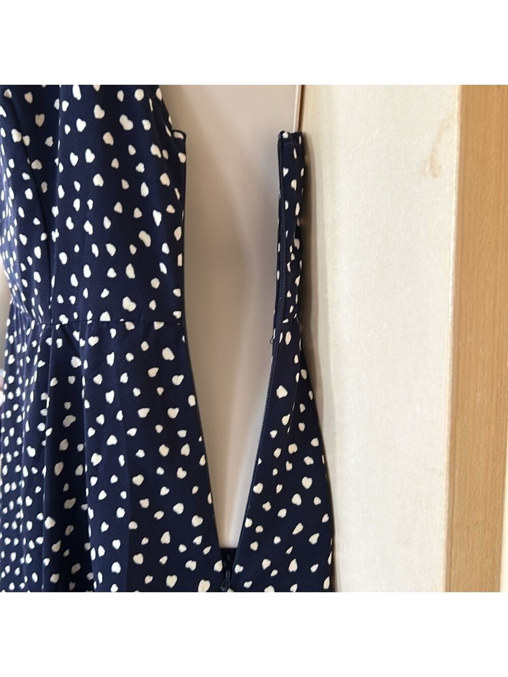 Kimchi Blue navy and white polka dot apron dress size 0 - Picture 7 of 10